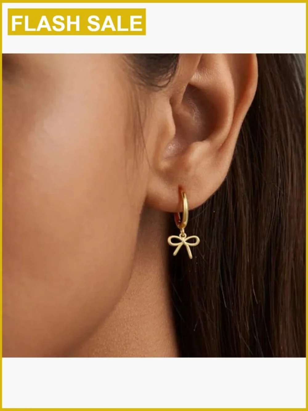 Gold Bow Earrings for Girls Women - Cute Pearl CZ Huggie Hoop Stud